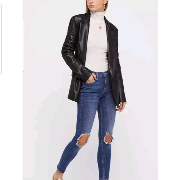 Free People busted Knee High rise skinny Jeans NWT - Picture 5 of 8
